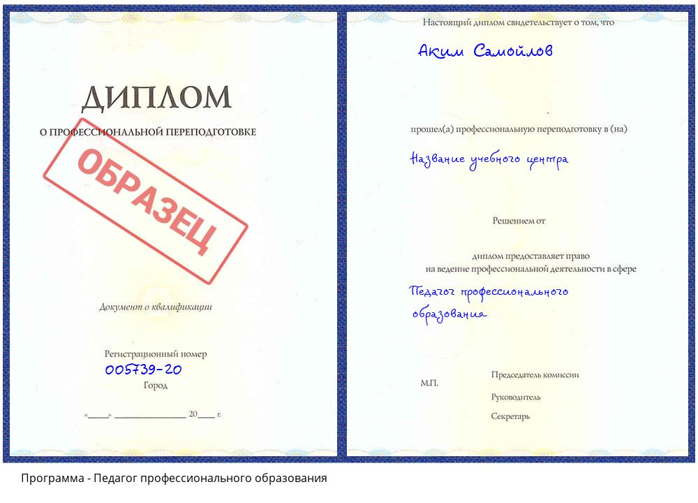 Педагог профессионального образования Истра