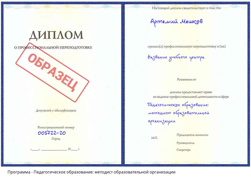 Педагогическое образование: методист образовательной организации Истра