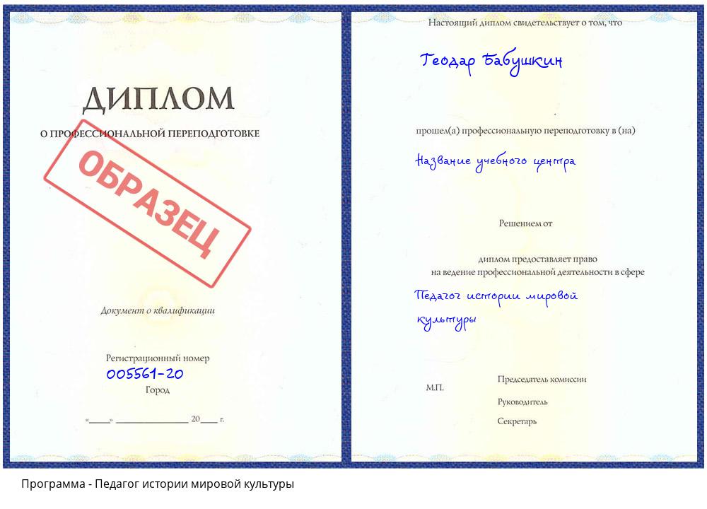 Педагог истории мировой культуры Истра