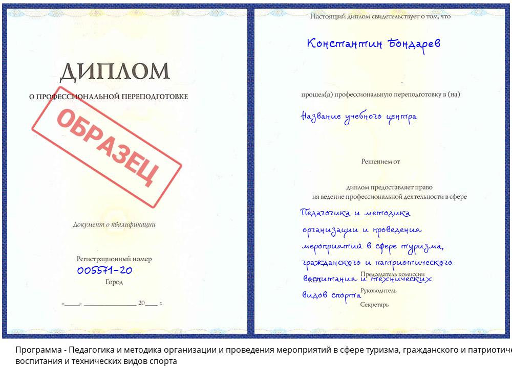 Педагогика и методика организации и проведения мероприятий в сфере туризма, гражданского и патриотического воспитания и технических видов спорта Истра