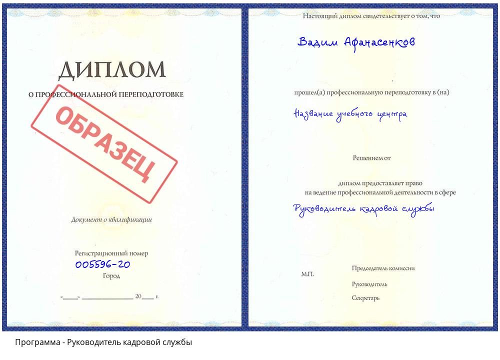 Руководитель кадровой службы Истра